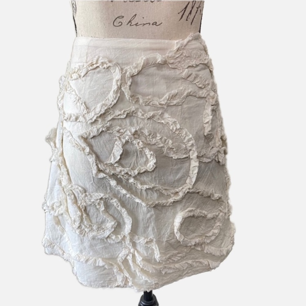 Sevier‎ Skirt Custom Made Skirt Cream 3 Dimensional
